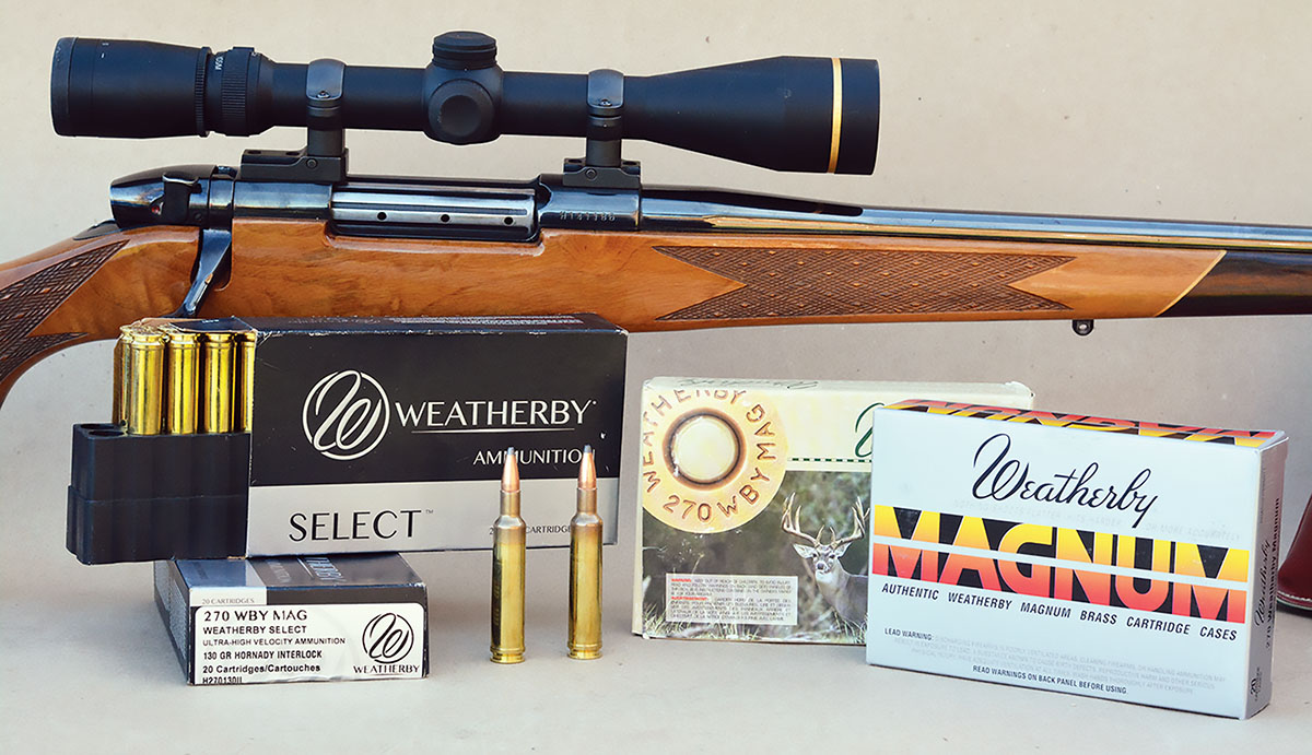 Weatherby offers several 270 Weatherby Magnum factory loads and unprimed cases to accommodate handloaders.